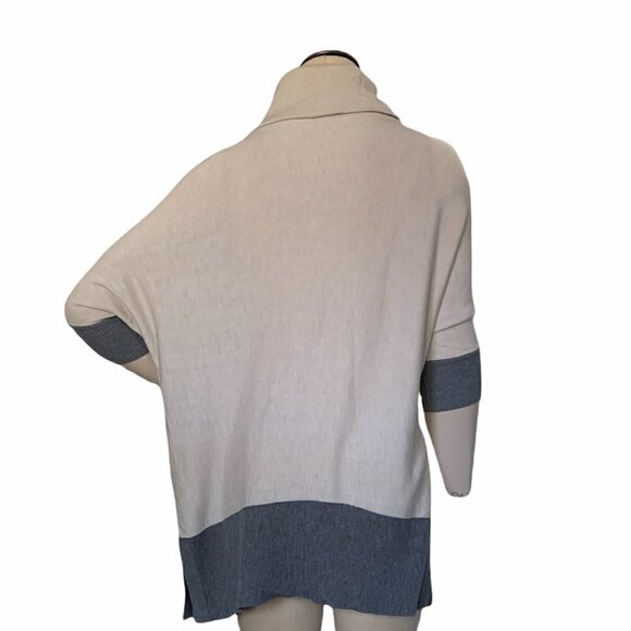 White House Black Market M Cowl Neck Colorblock Tunic Sweater 167C - Picture 3 of 7